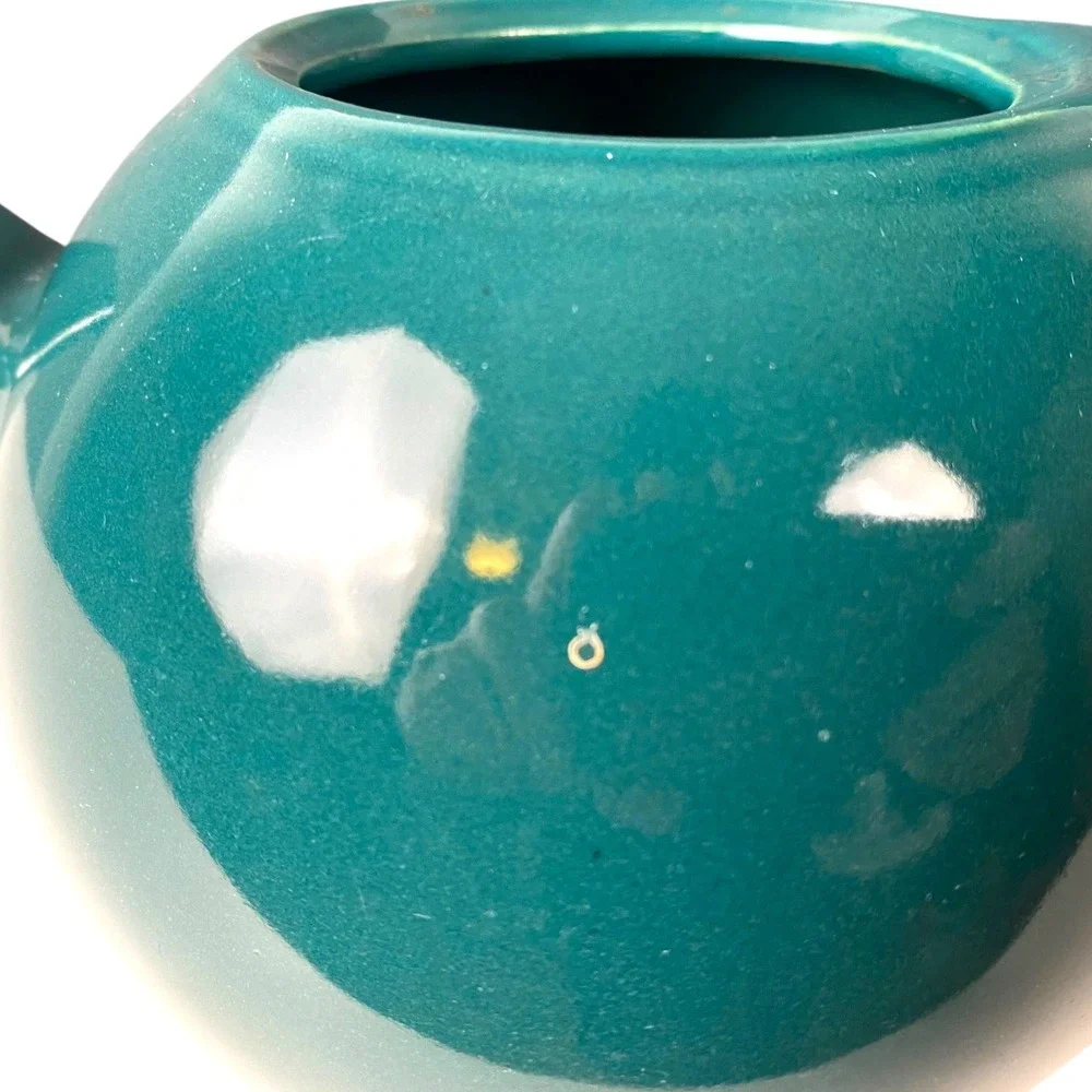 Vintage Hall China Teal Green Ceramic Teapot Base Only Made in‎ USA MCM Art Deco
